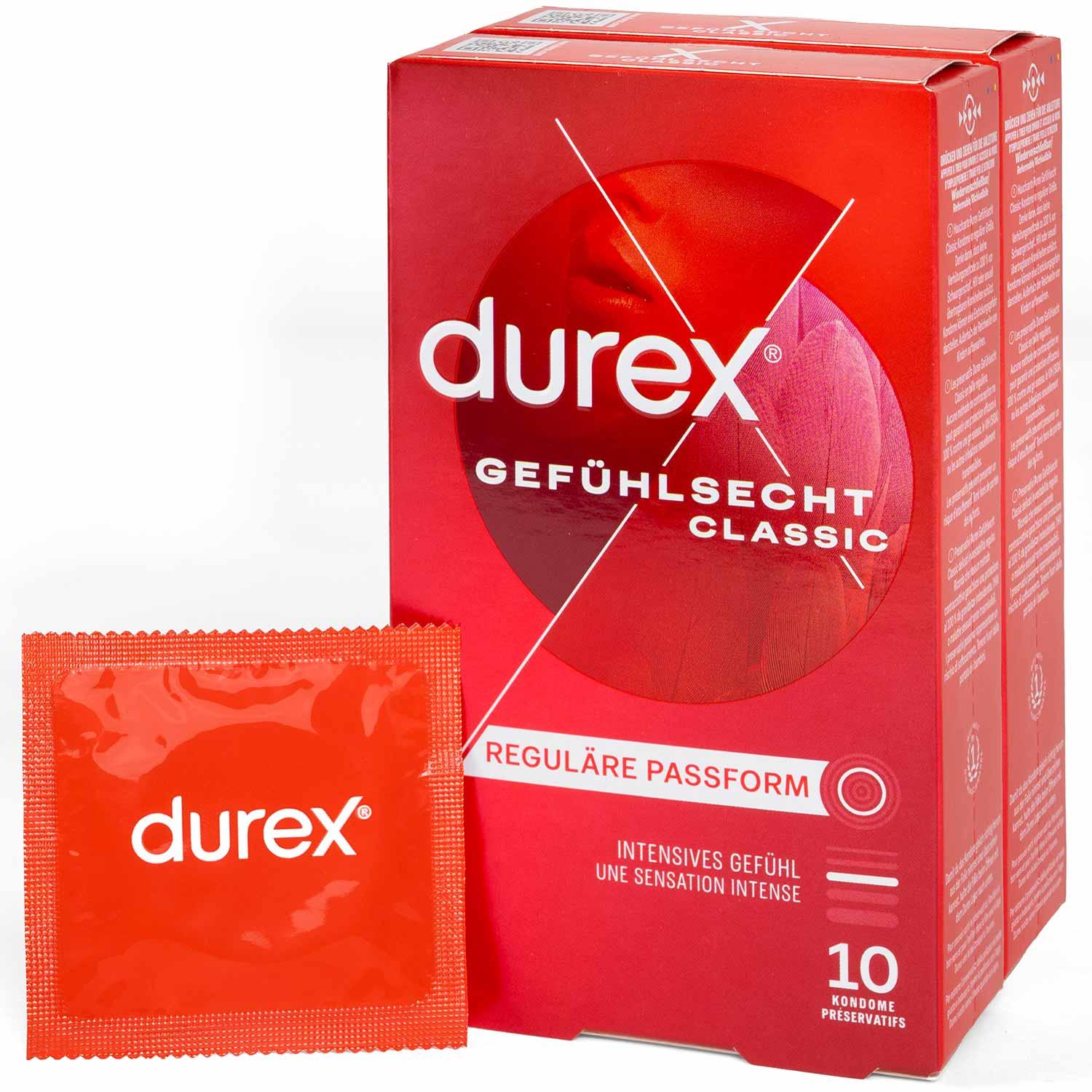 Durex Gefühlsecht Classic Condoms 10pcs, with Reservoir, Ø 56mm, 195mm