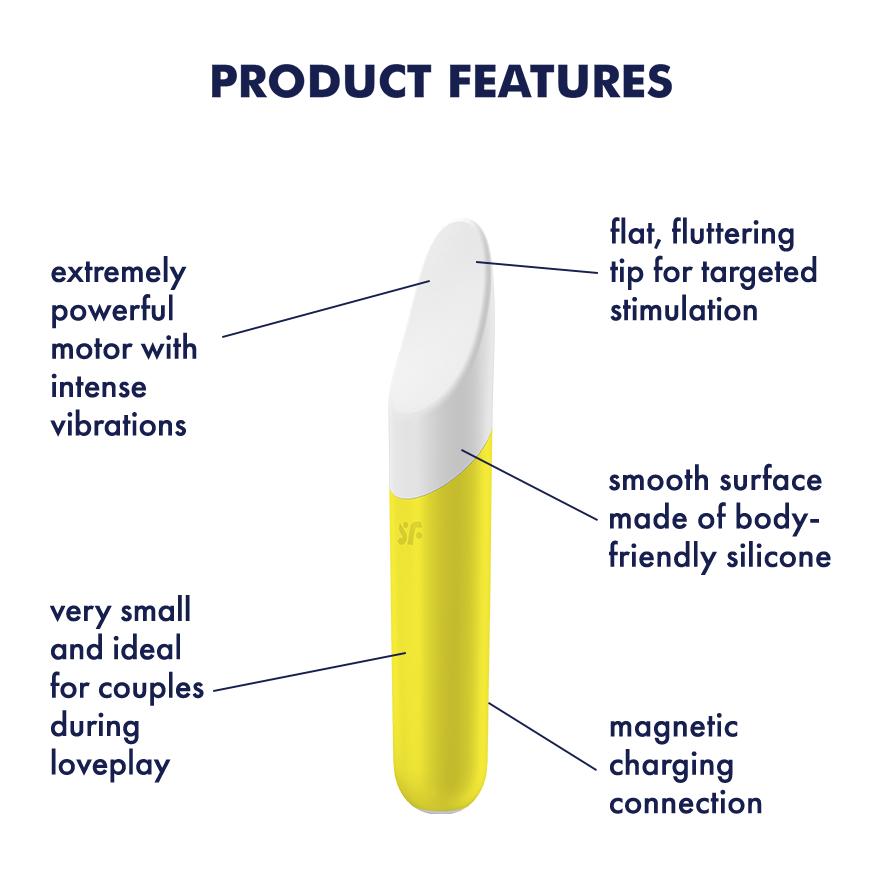 Satisfyer Ultra Power Bullet 7 Vibrator Yellow, 13,5 cm