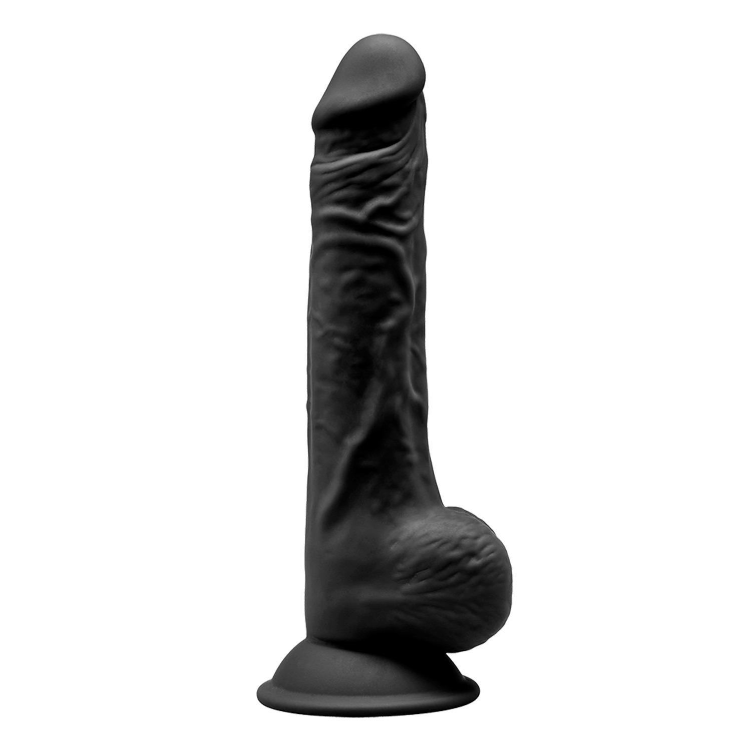 SILEXD Premium Silicone Dildo Model, 24 cm, Black