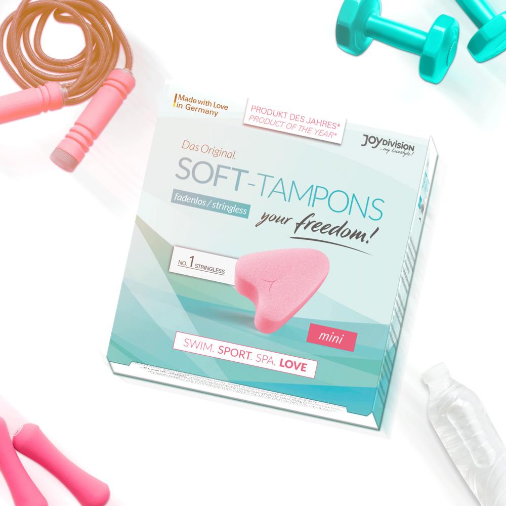 JoyDivision Soft-Tampons Stringless Heart Shape MINI, 3 pcs