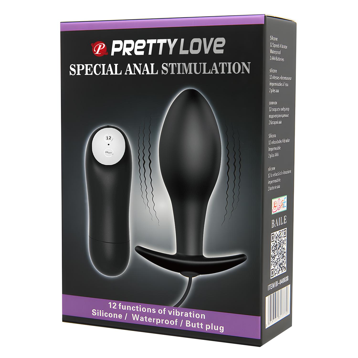 PRETTY LOVE - Special Anal Stimulation, 12 functions of vibration, 2 AAA batteries,silicone,waterproof ':31mm   L:85mm