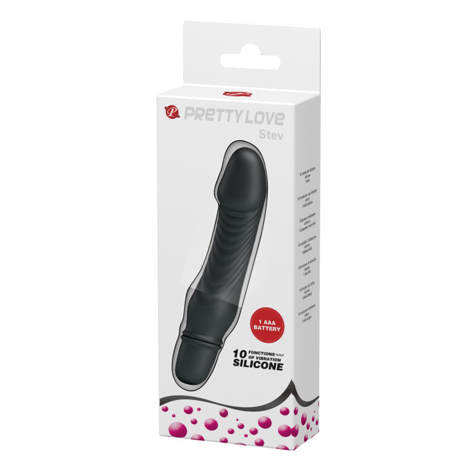 PRETTY LOVE - Stev, 10 Functions of vibration, 1 AAA battery, silicone, waterproof L:135mm '::29mm PRETTY LOVE - Stev, 10 Functions of vibration, 1 AAA battery, silicone, waterproof L:135mm '::29mm