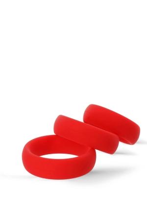 RudeRider Silicone 3-Ring-Set, Red