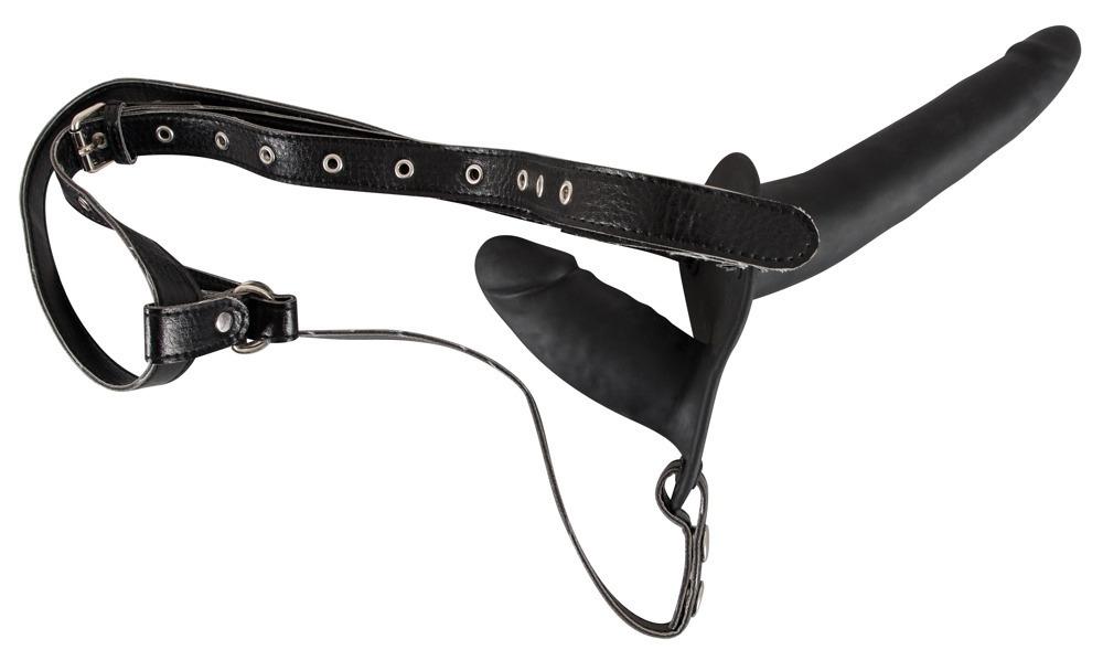 You2Toys Double Strap-On, Black, 15 cm