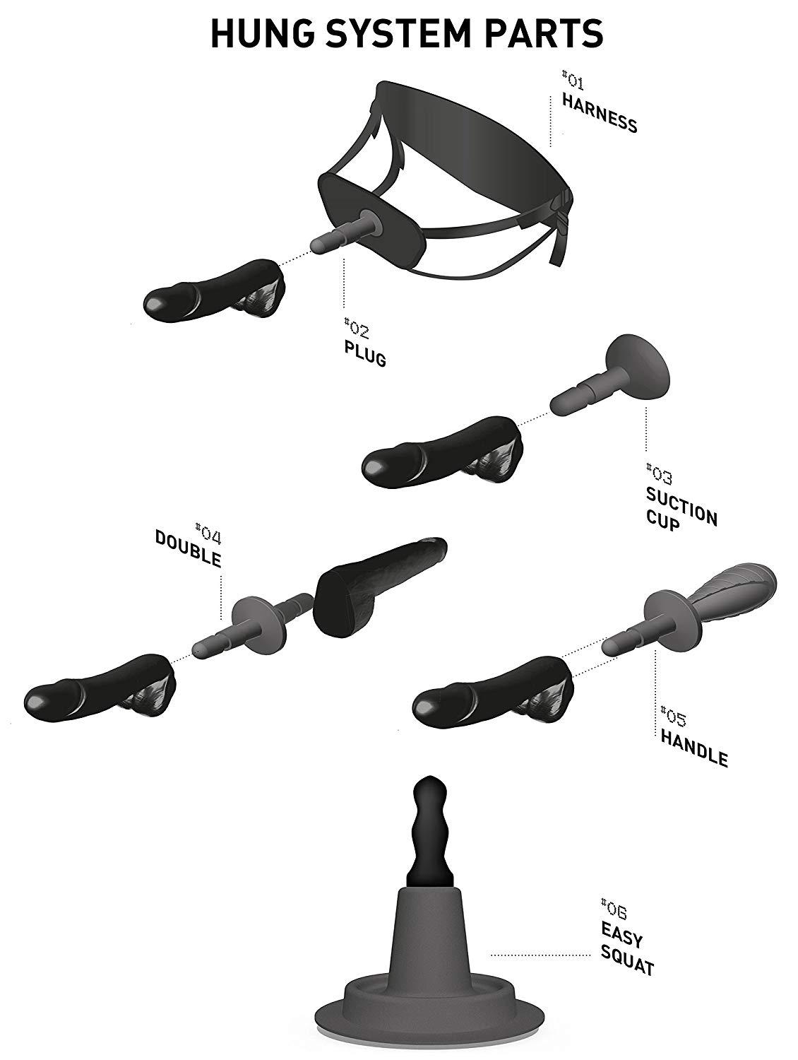 Hung System Dildo Winky, 27 cm, Black