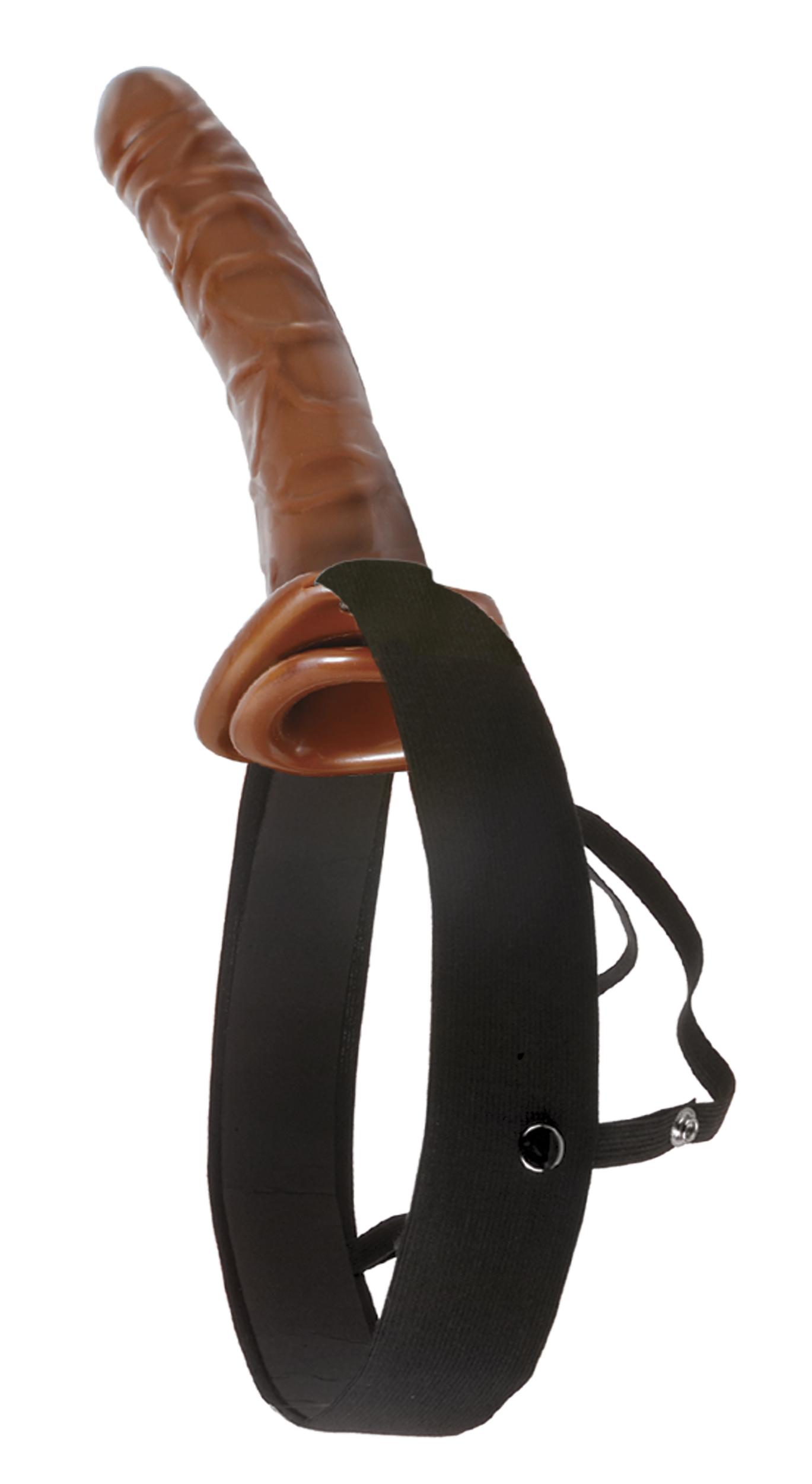 Fetish Fantasy Series 10 Inch Chocolate Dream Hollow Strap-On Leury, Brown, 27 cm