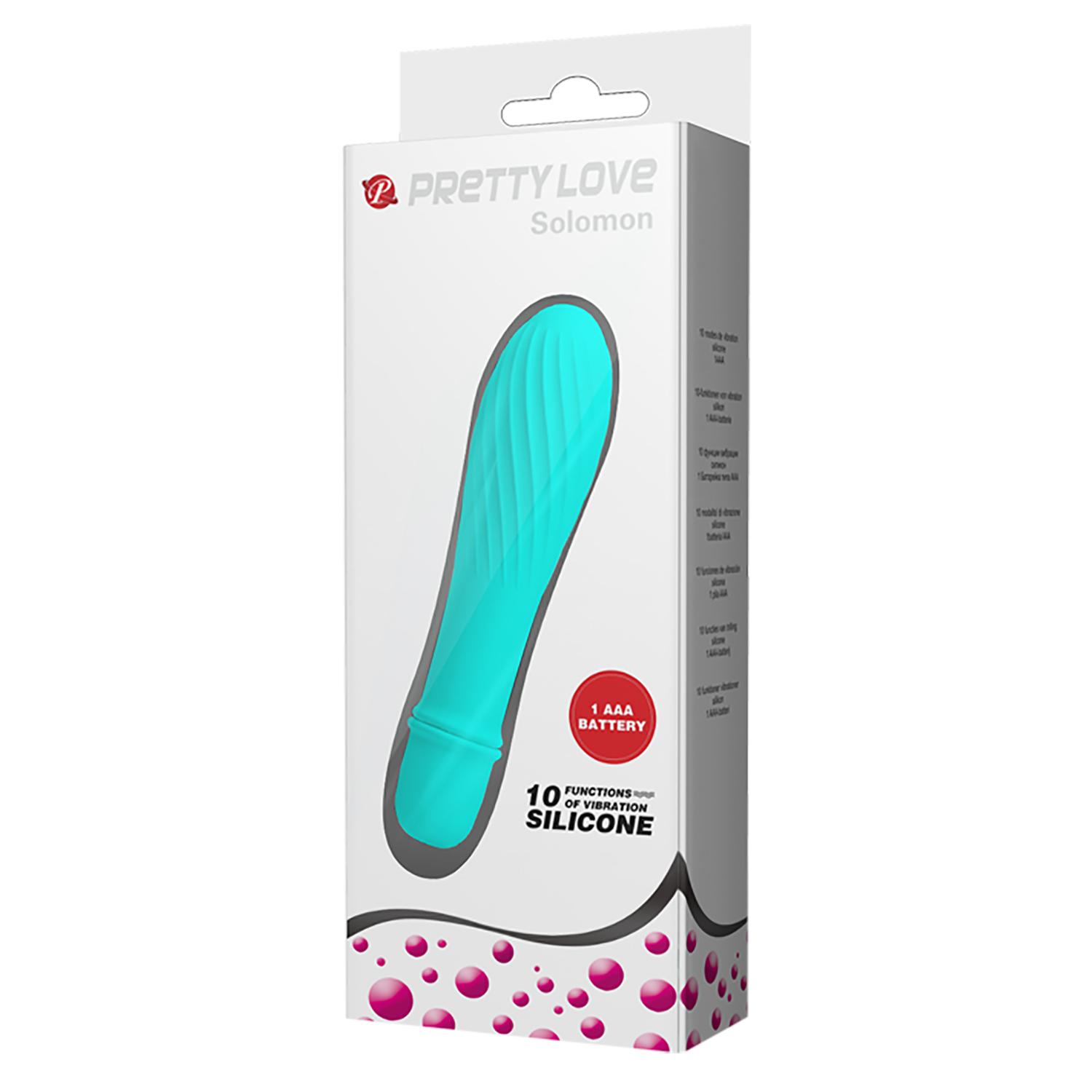 PRETTY LOVE - Solomon, 10 Functions of vibration, 1 AAA battery, silicone, waterproof L:123mm ':30mm PRETTY LOVE - Solomon, 10 Functions of vibration, 1 AAA battery, silicone, waterproof L:123mm ':30mm