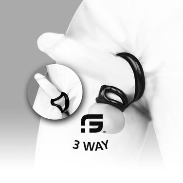 Sport Fucker 3 Way Cockring, Black Sport Fucker 3 Way Cockring, Black