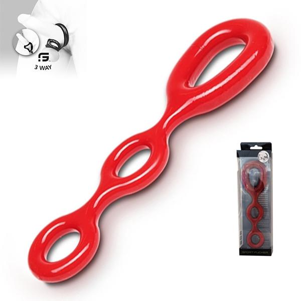 Sport Fucker 3 Way Cockring, Red Sport Fucker 3 Way Cockring, Red