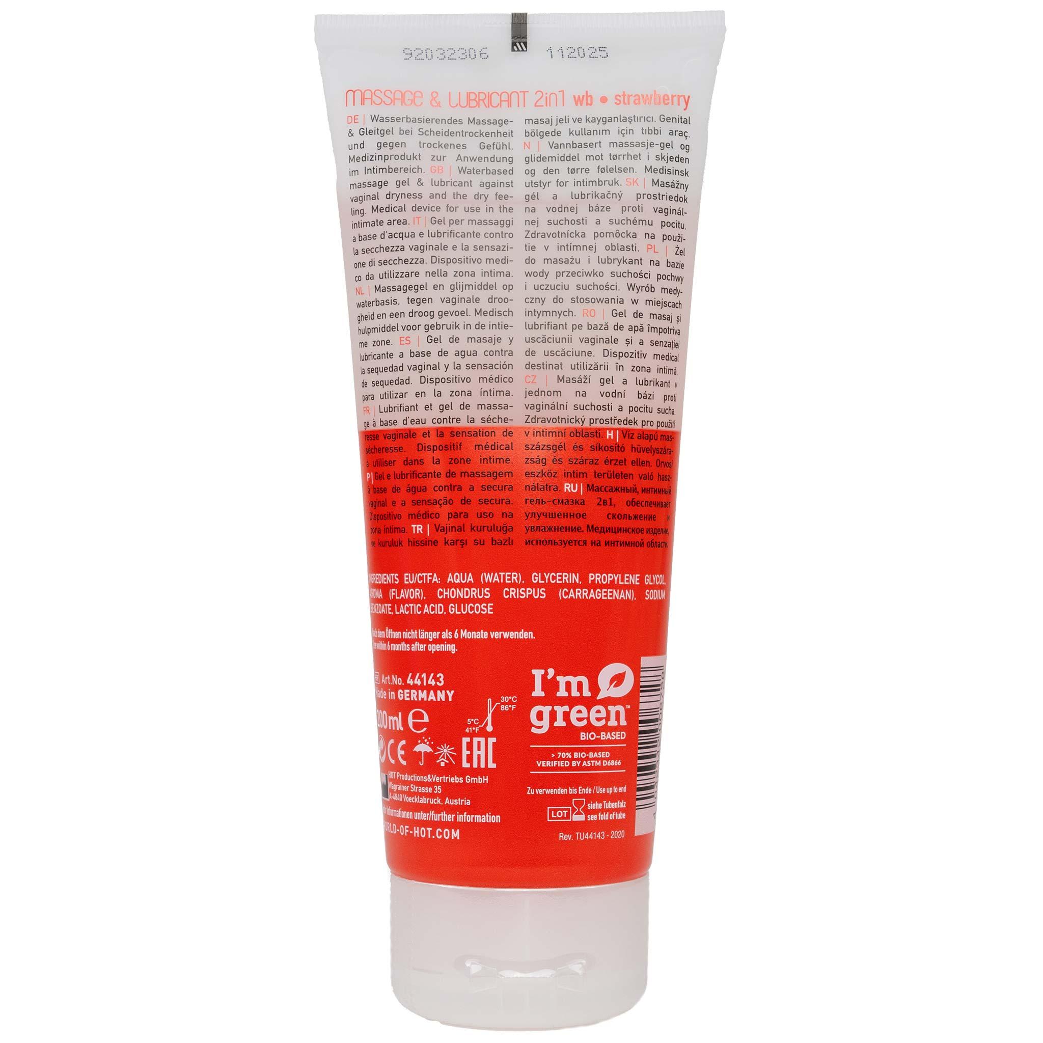 HOT Massage & Glide gel 2in1 Strawberry, 200ml/6.8fl.oz