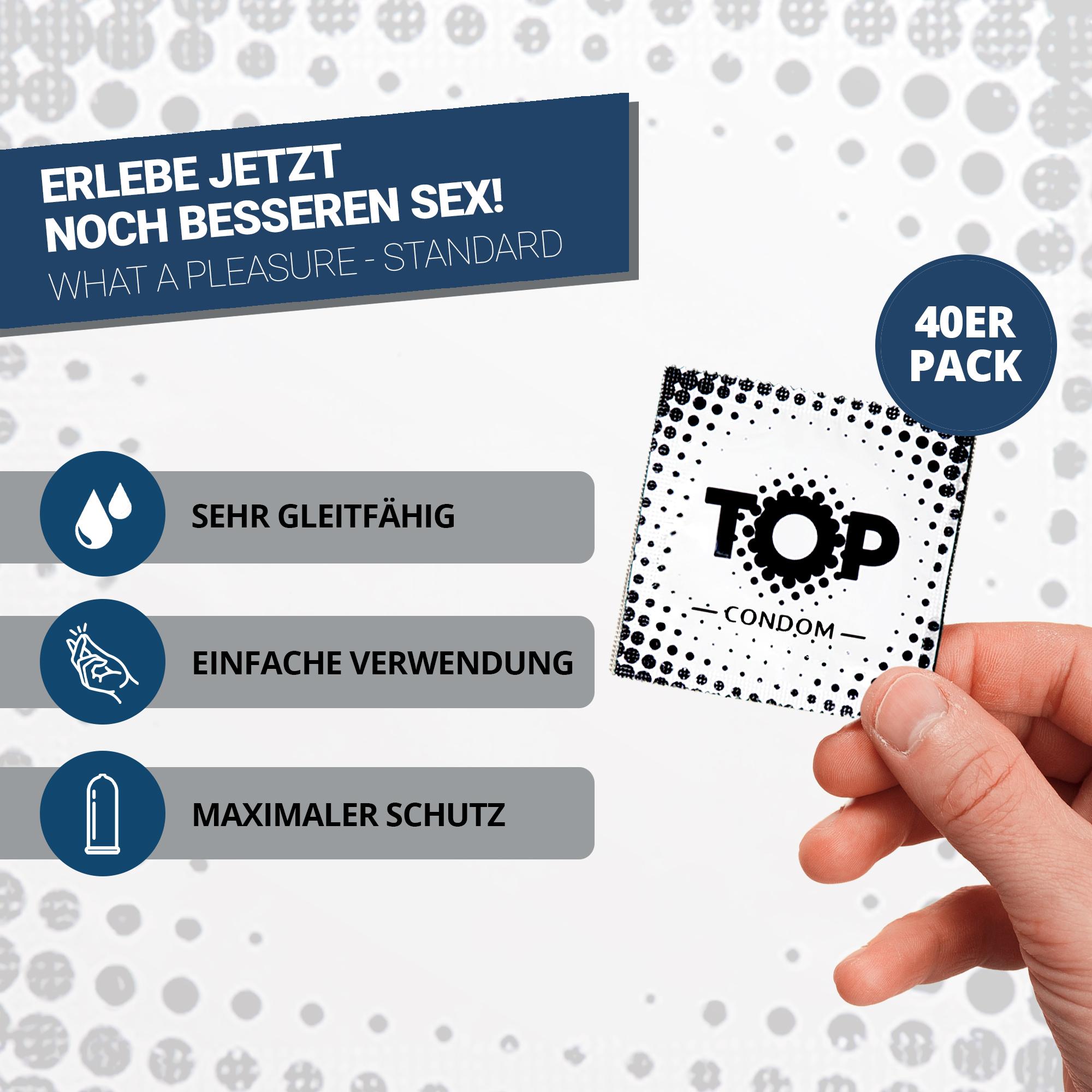 TOP Condoms Standard: What A Pleasure - Standard Fun, Packs of 40