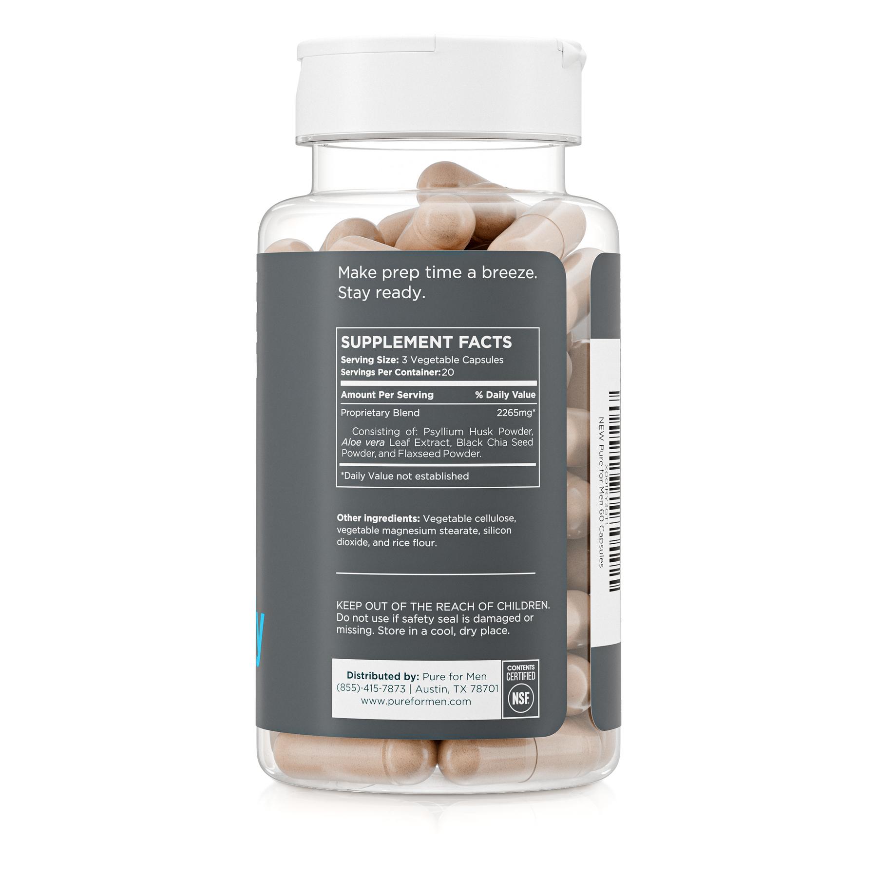 Pure for Men, Stay Ready Fiber Capsules, 30 pcs