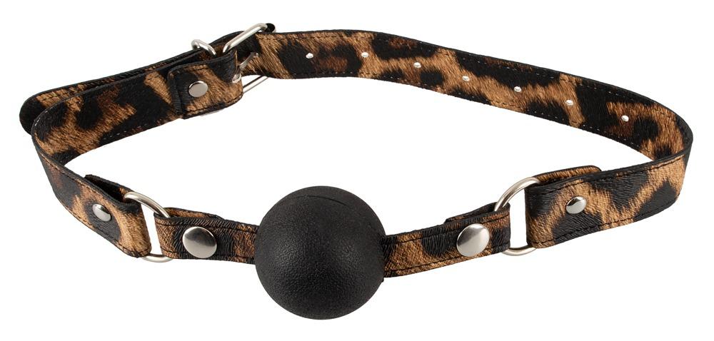 Excellent Power Silicone Gag Ball, leopard print