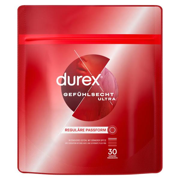Durex Gefühlsecht Ultra, Condoms 30pcs, with Reservoir, Ultra Thin, Ø 54 mm Durex Gefühlsecht Ultra, Condoms 30pcs, with Reservoir, Ultra Thin, Ø 54 mm