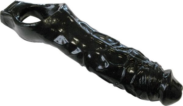 TSX Medium Fat Cock Sheath Extender, Penis Extension, 17 cm, black