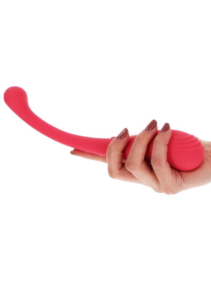 SILK by TOYJOY Explore Silicone G-Spot Vibrator, 25 cm, Red