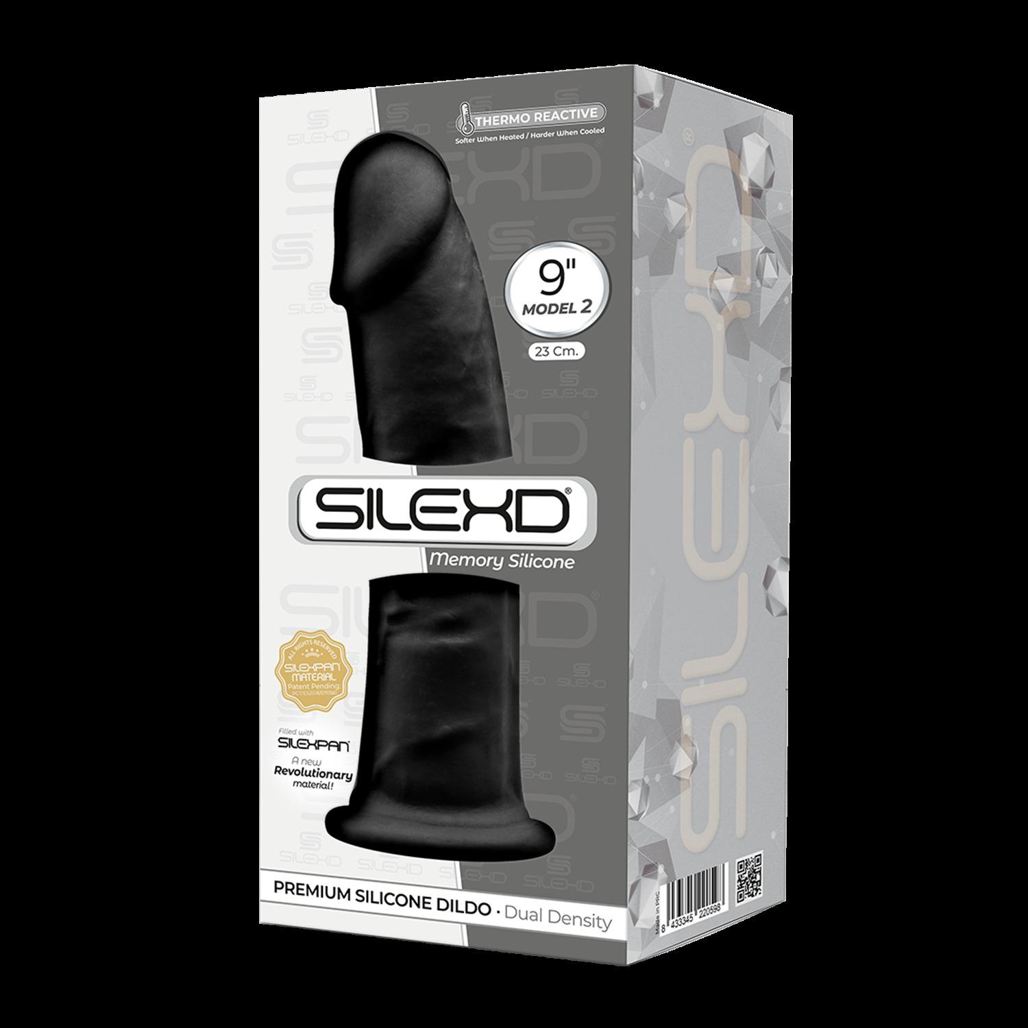 SILEXD Premium Silicone Dildo Model 2, 22,8 cm, Black
