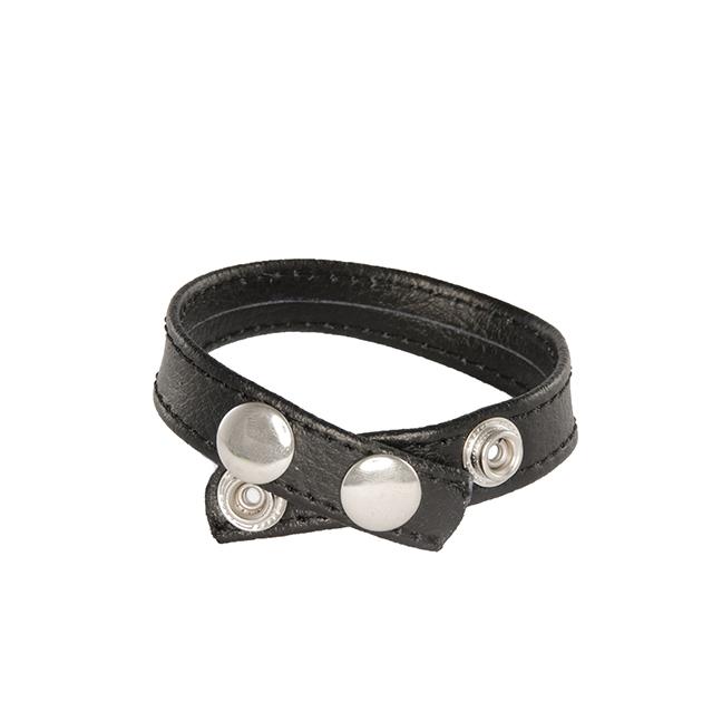 SI IGNITE 3 snap Cockring, Leather, Black