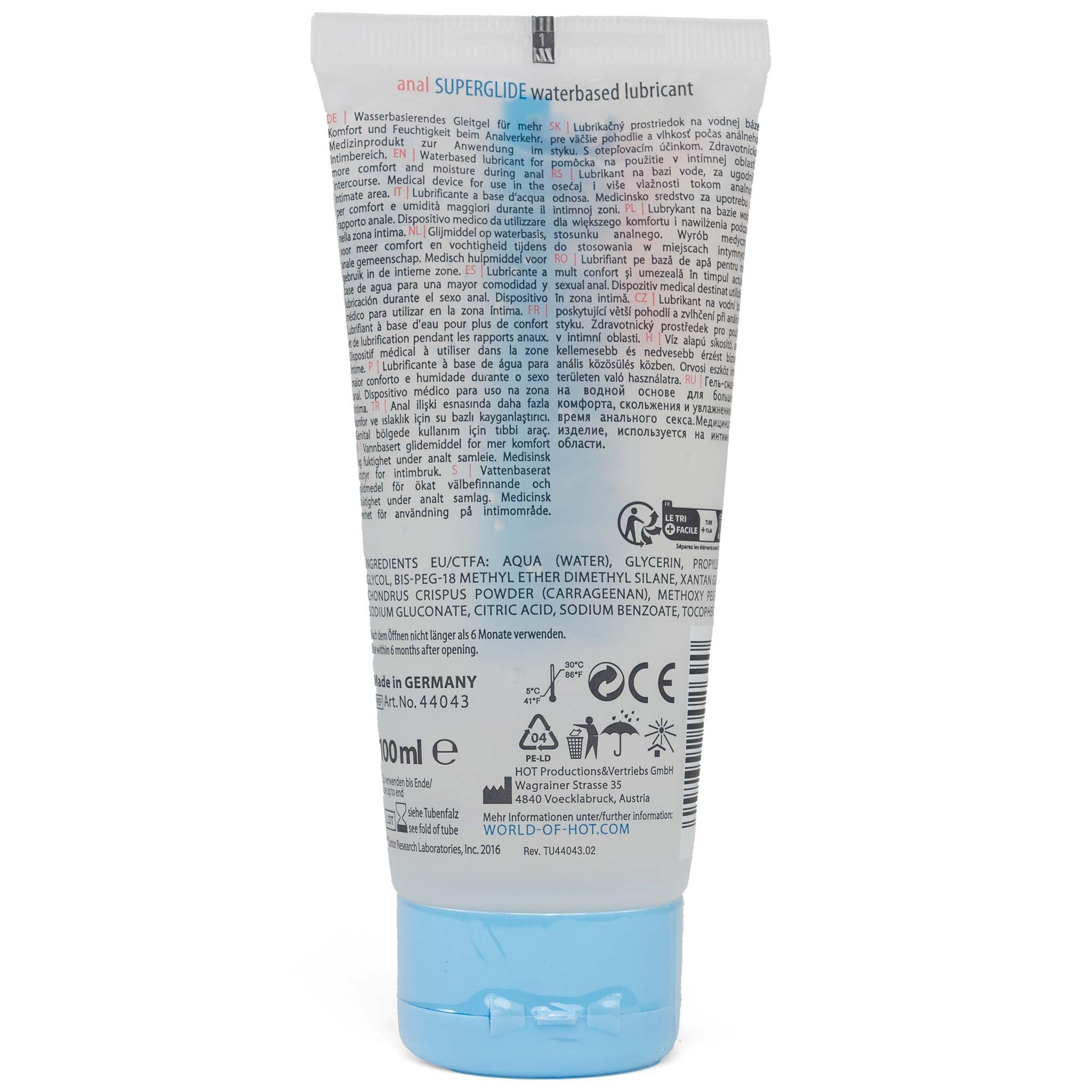 HOT ANAL SUPERGLIDE waterbased lubricant, 100ml/3.4fl.oz HOT ANAL SUPERGLIDE waterbased lubricant, 100ml/3.4fl.oz