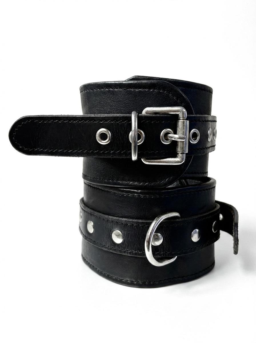 Leather Handcuff Black, 25X7cm