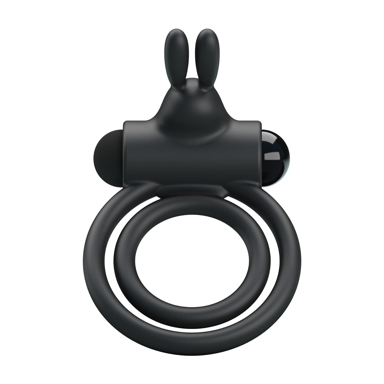 PRETTY LOVE - Andrew, Double rings, Silicone, 3LR41 batteris L:70mm W:50mm H:32mm PRETTY LOVE - Andrew, Double rings, Silicone, 3LR41 batteris L:70mm W:50mm H:32mm
