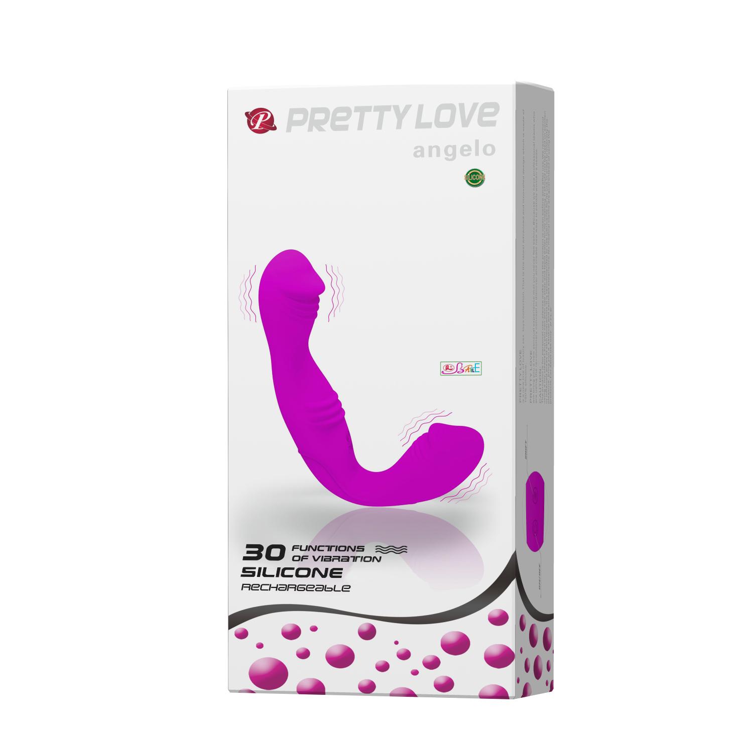 PRETTY LOVE - Angelo, 30 Fuctions of vibration, Full silicone cover, USB rechargeable, waterproof ':41/37mm L:187mm PRETTY LOVE - Angelo, 30 Fuctions of vibration, Full silicone cover, USB rechargeable, waterproof ':41/37mm L:187mm