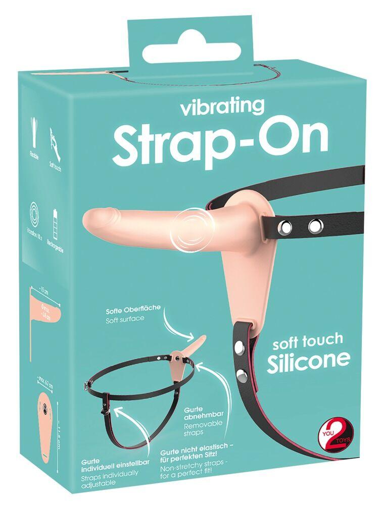 You2Toys Vibrating Strap-On, 15,7 cm, Light skin tone