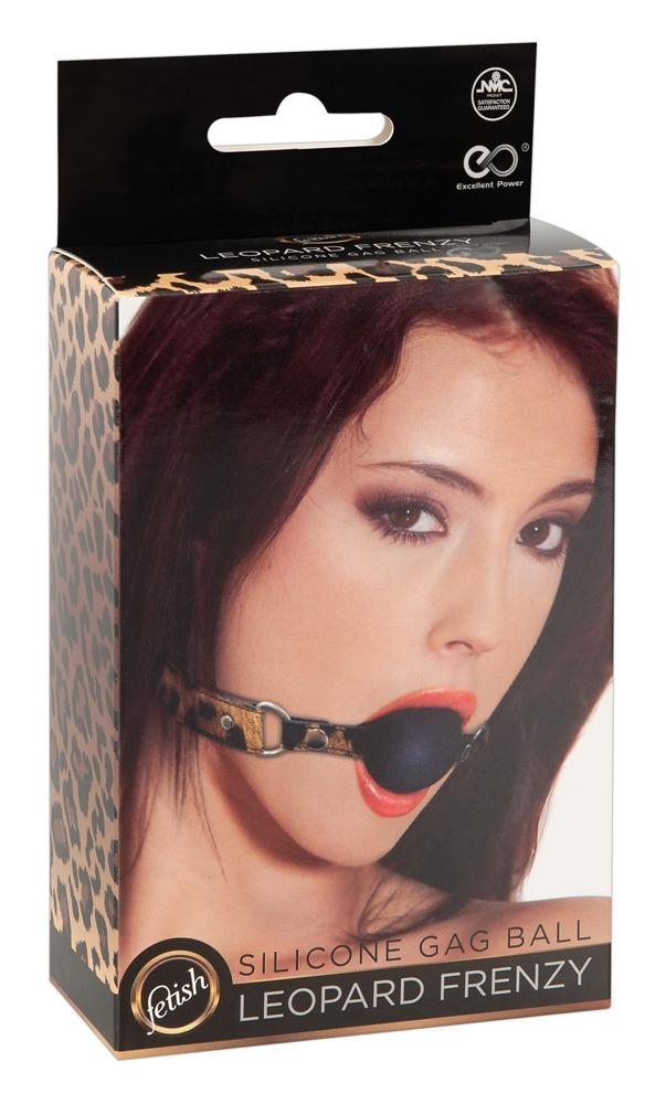Excellent Power Silicone Gag Ball, leopard print