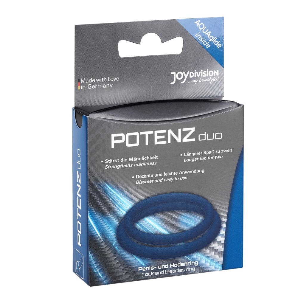 POTENZduo Cock & Ball Potency Ring, Blue, Medium