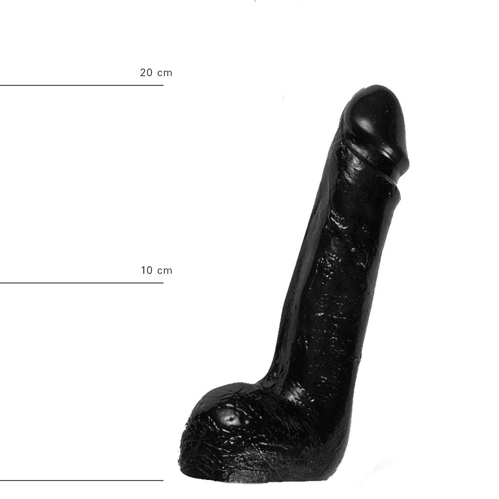 All Black Dildo Miguel, 20 cm