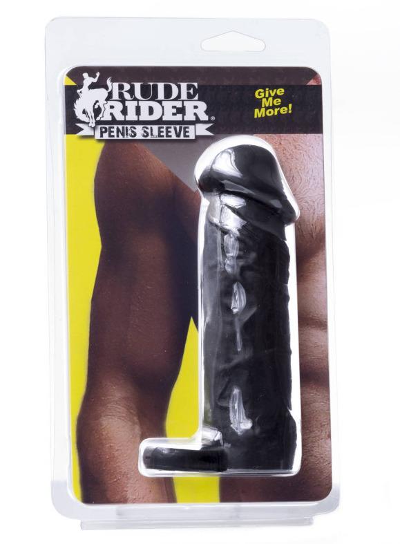 Rude Rider Penis Sleeve Cock Extender, 16,5 cm, Black