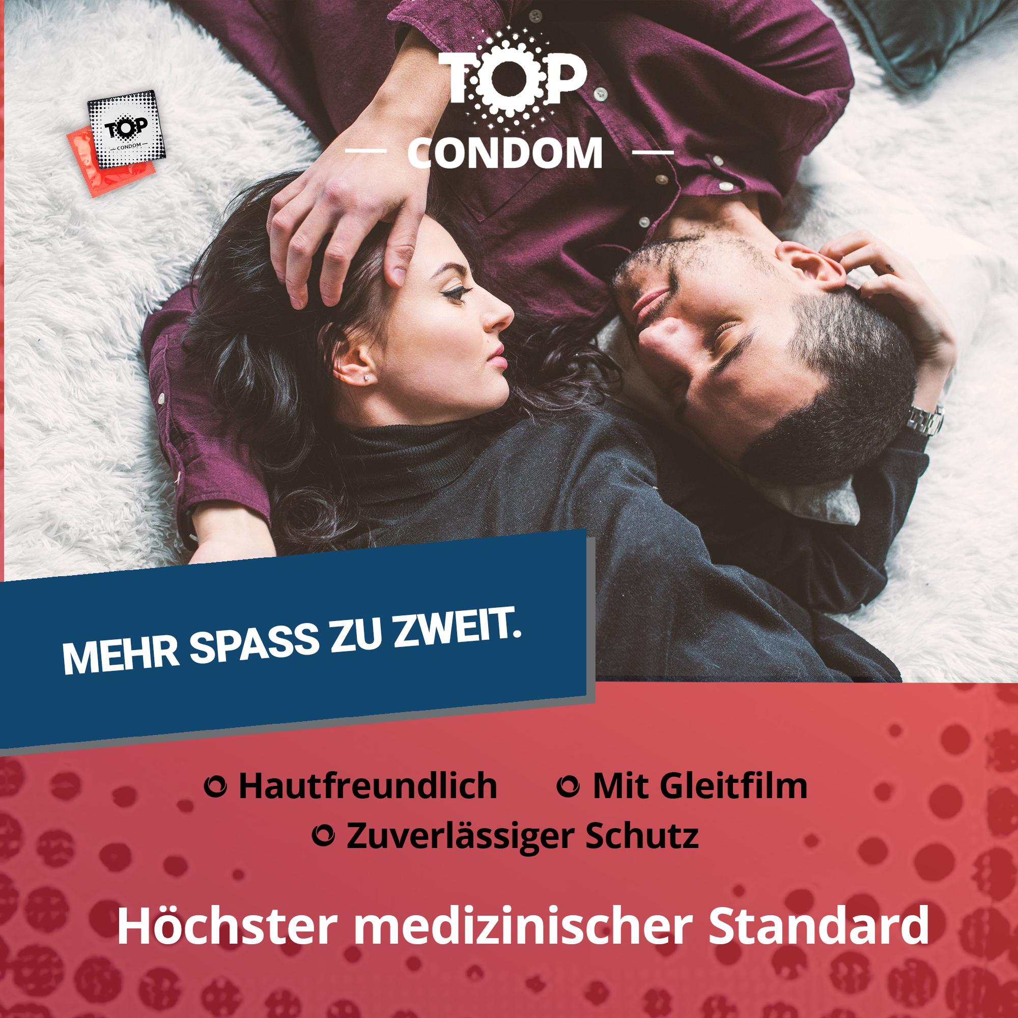 TOP Condoms Red: Berry Exciting - Strawberry Play, Packs of 12