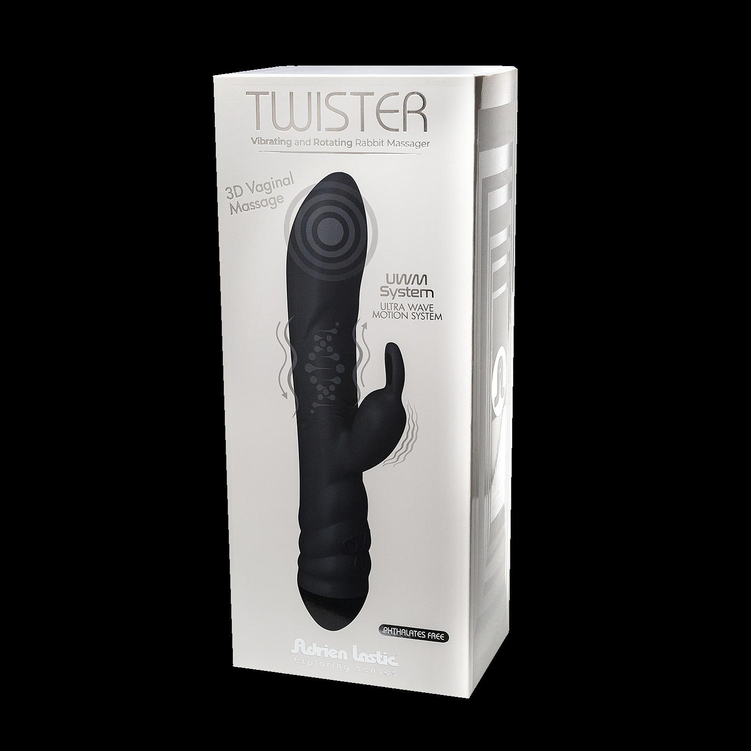 Adrien Lastic Twister Vibrator, 23 cm, Black