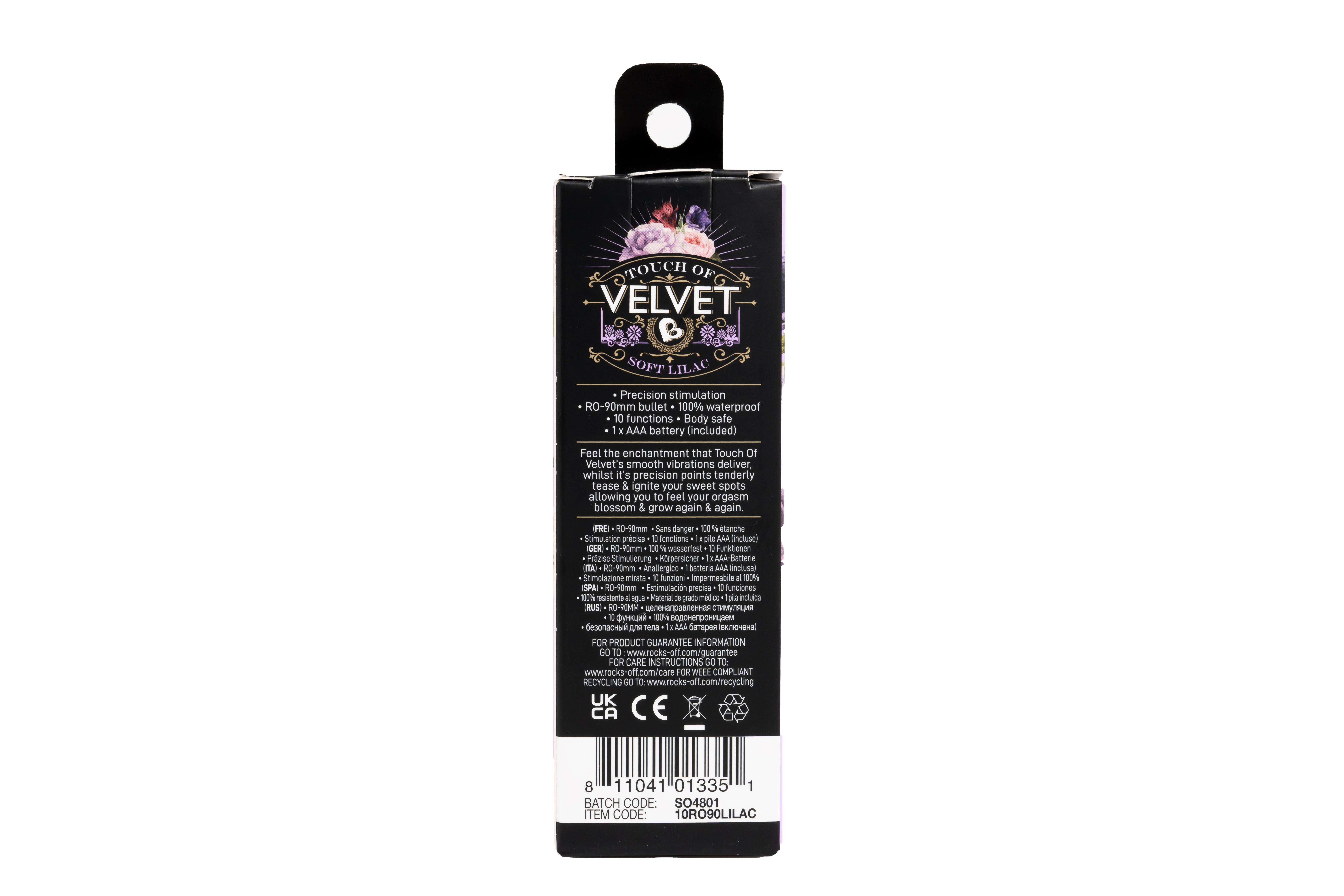 Rocks-Off Touch of Velvet Soft Lilac Vibrator