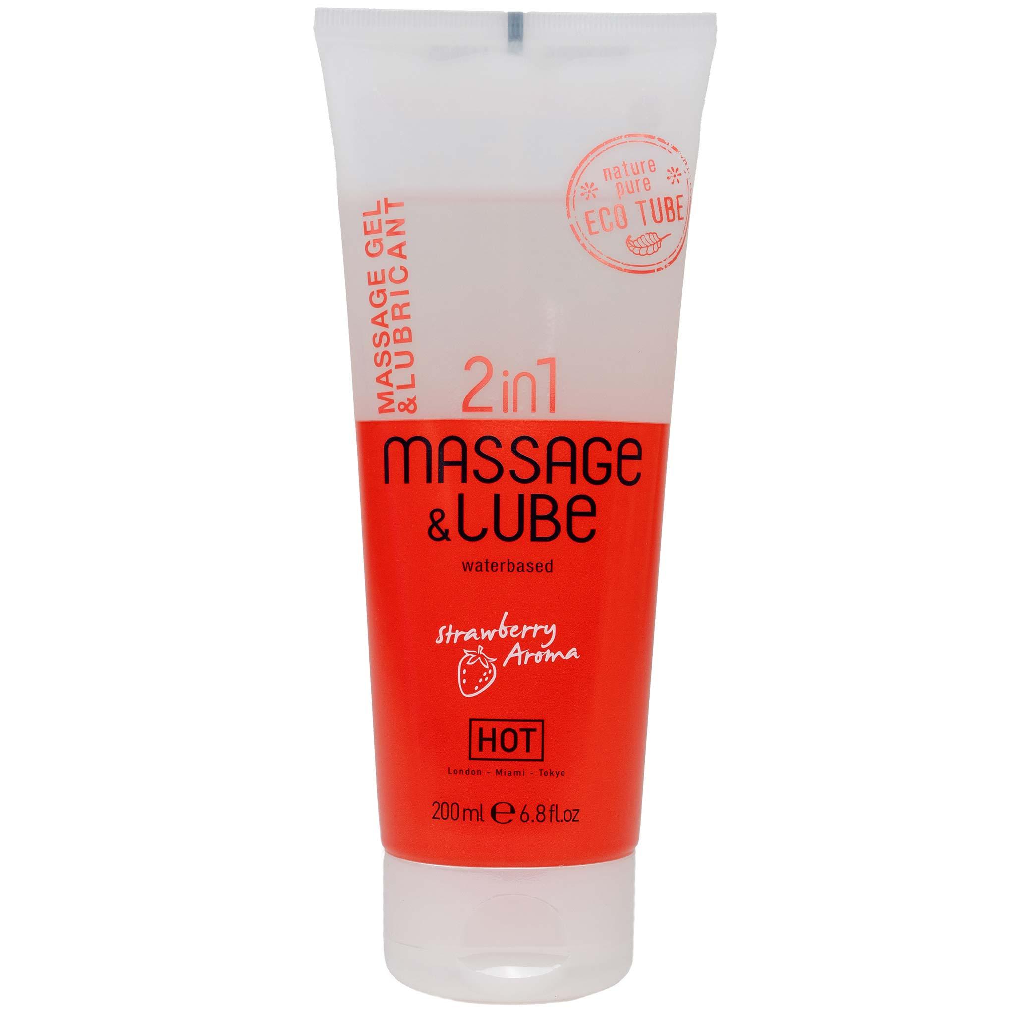 HOT Massage & Glide gel 2in1 Strawberry, 200ml/6.8fl.oz