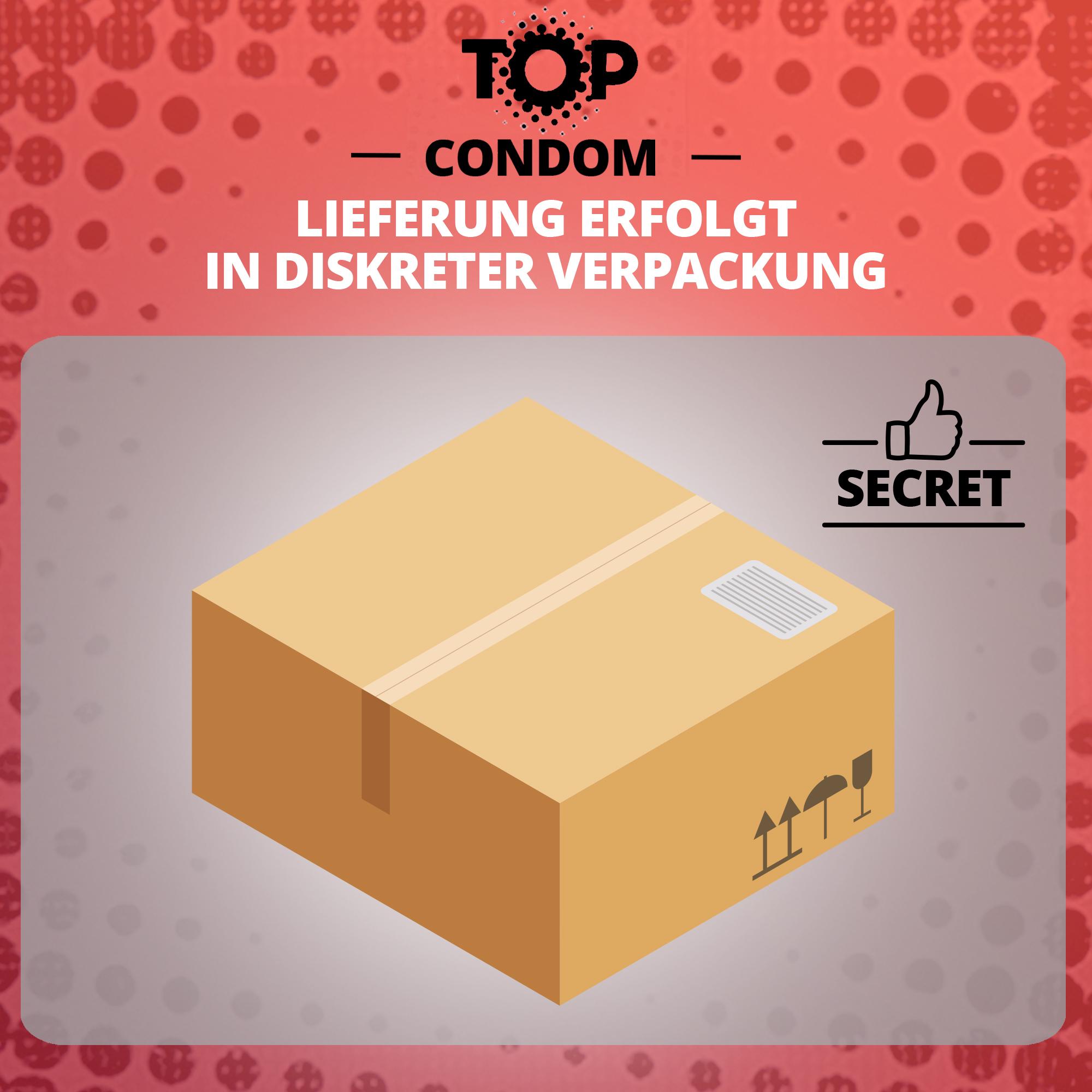 TOP Condoms Red: Berry Exciting - Strawberry Play, Packs of 12