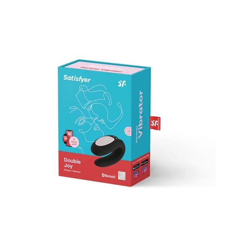 Satisfyer Double Joy Connect App Vibrator, Black, 9 cm