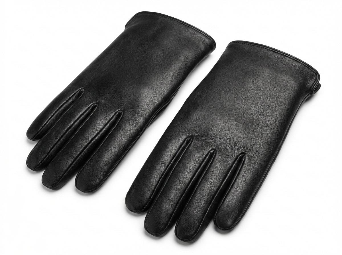 Leather Hand Gloves with metal Spikes on Palm, Black - XXL