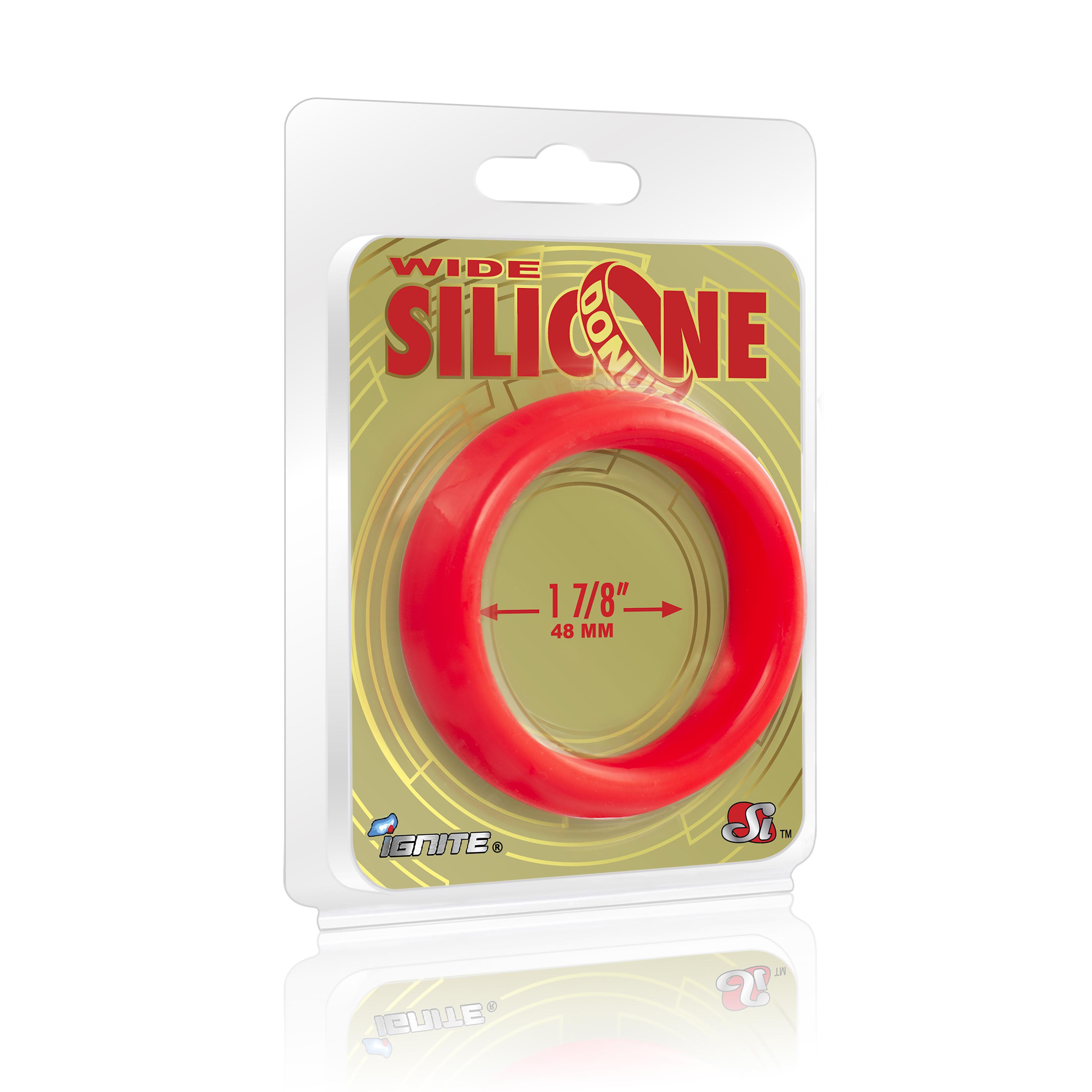 SI IGNITE Wide Silicone Donut Cockring, ¯ 48 mm, Red