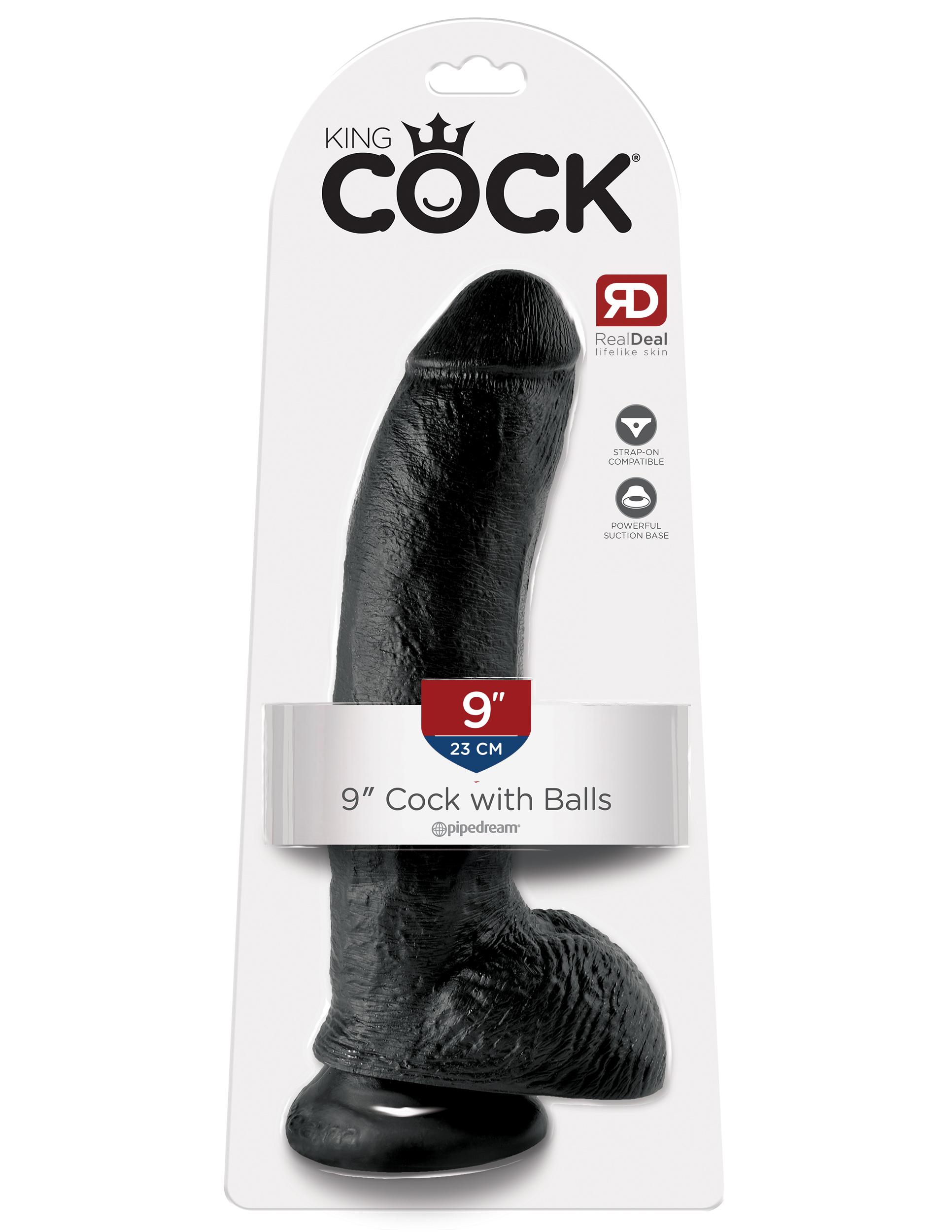 KING COCK Cock with Balls, 23 cm, Black