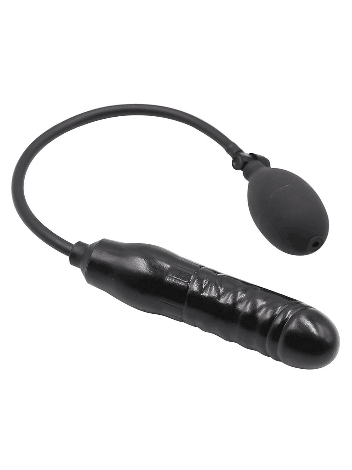 Rude Rider Inflatable Regular Dildo Rubber Black