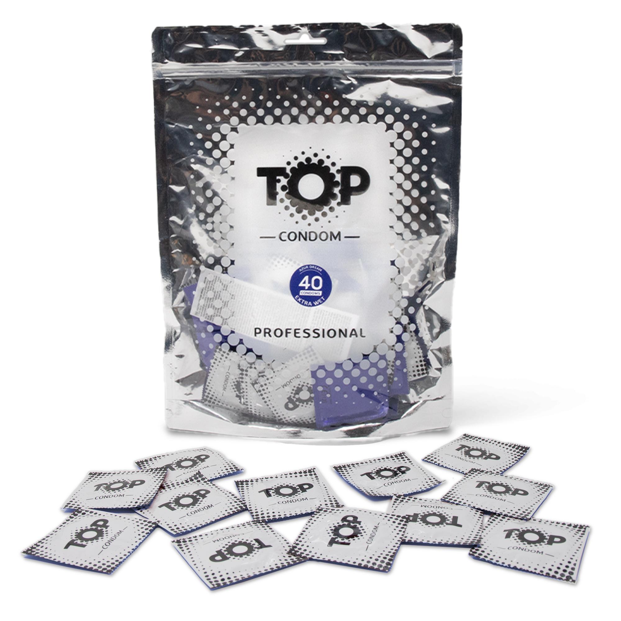 TOP Condoms Extra Wet: Azur Dream - Extra Wet, Packs of 40