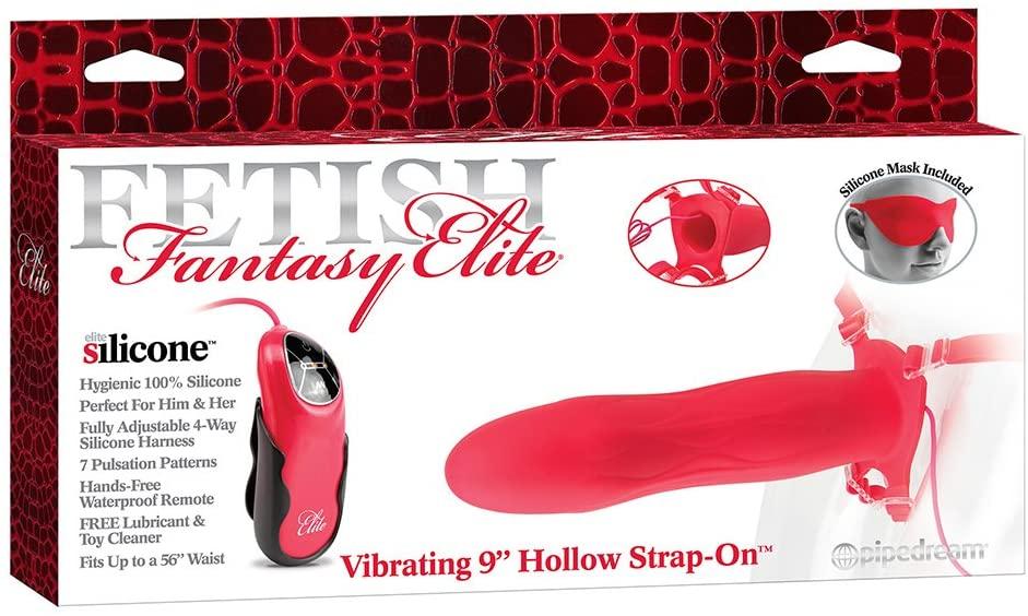 Fetish Fantasy Elite, Vibrating Hollow Strap-On, 23cm, Red