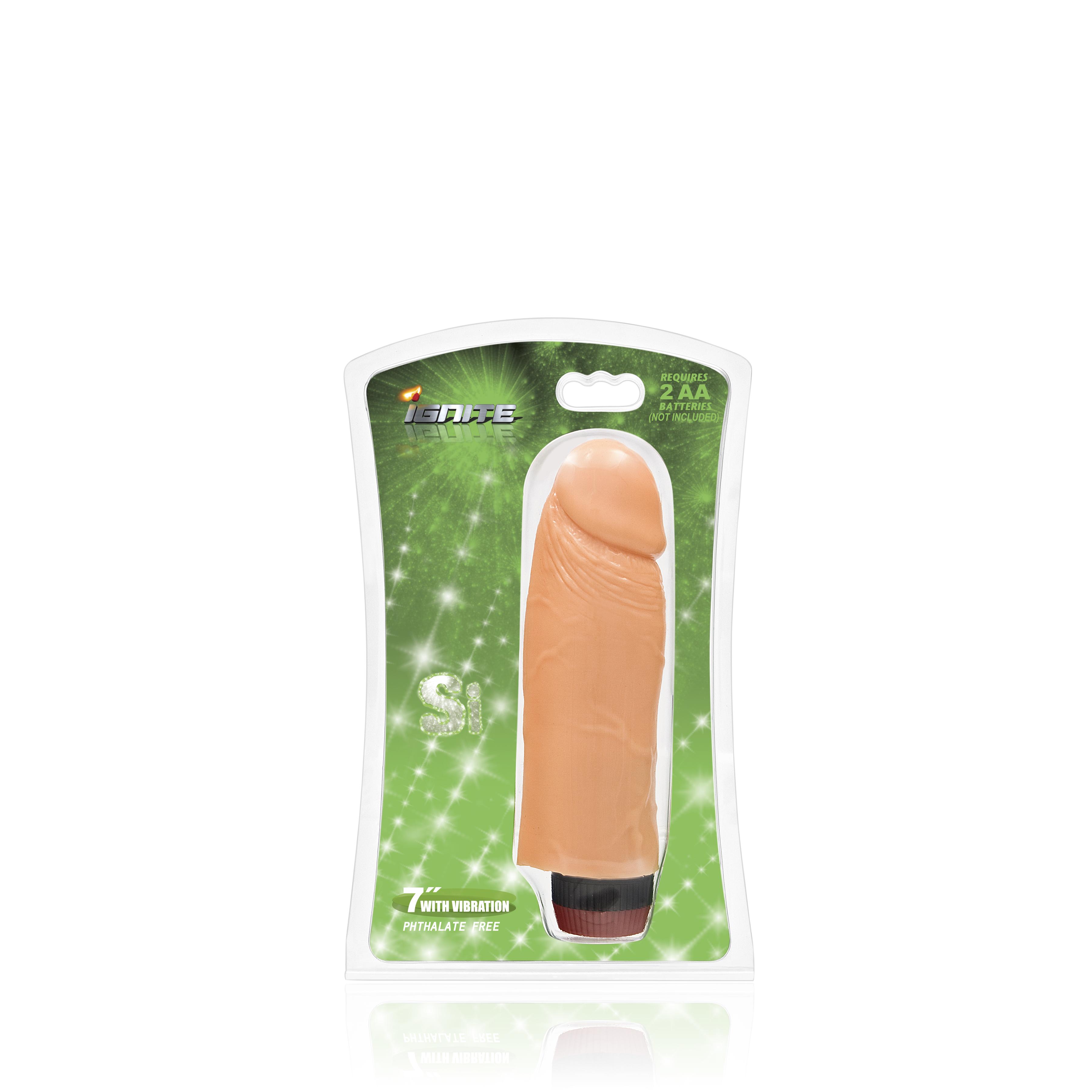 SI IGNITE Cock Dong with Vibration, Flesh, 18 cm SI IGNITE Cock Dong with Vibration, Flesh, 18 cm