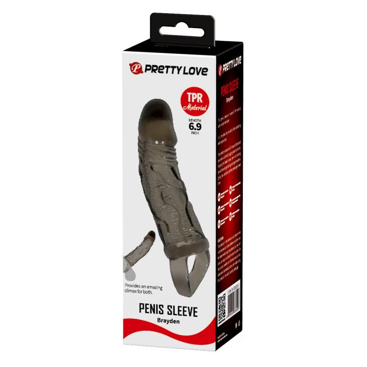 BAILE - Brayden, Penis extended Sleeve, super-stretchy TPR material ':37mm L:165mm BAILE - Brayden, Penis extended Sleeve, super-stretchy TPR material ':37mm L:165mm