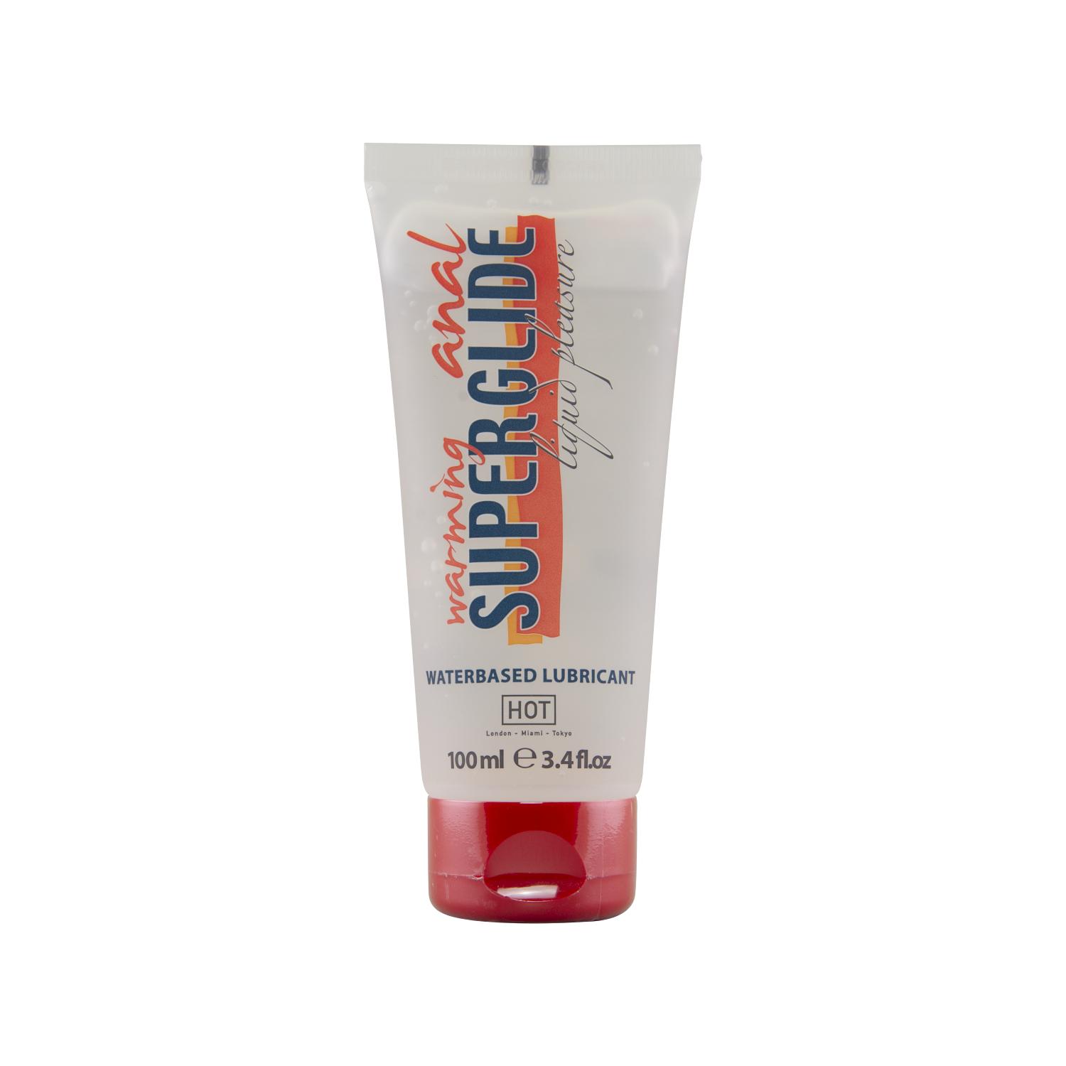 HOT WARMING ANAL SUPERGLIDE waterbased lubricant, 100ml/3.4fl.oz