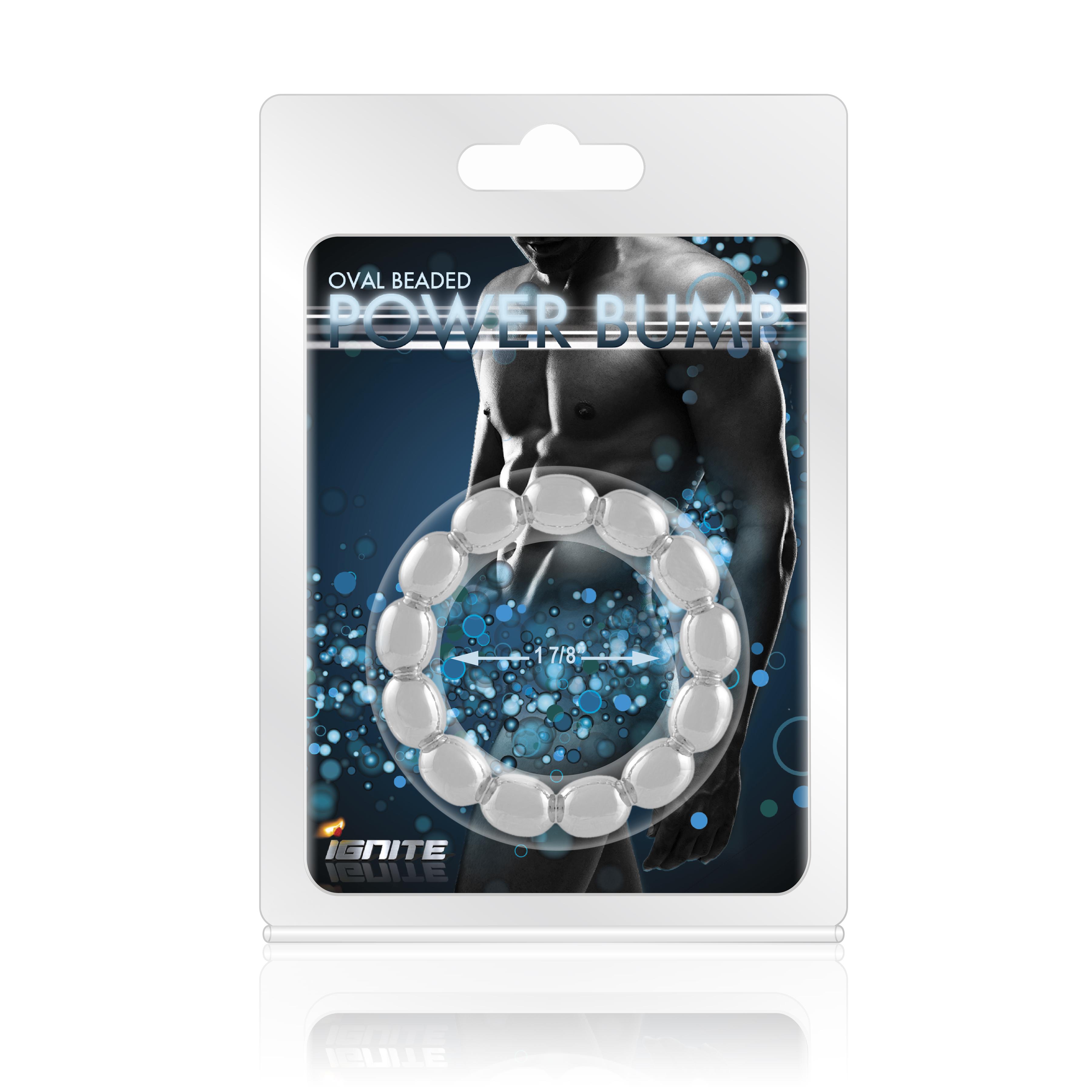 SI IGNITE Power Bump Cockring with oval beads, Chromed Steel, ¯ 48 mm
