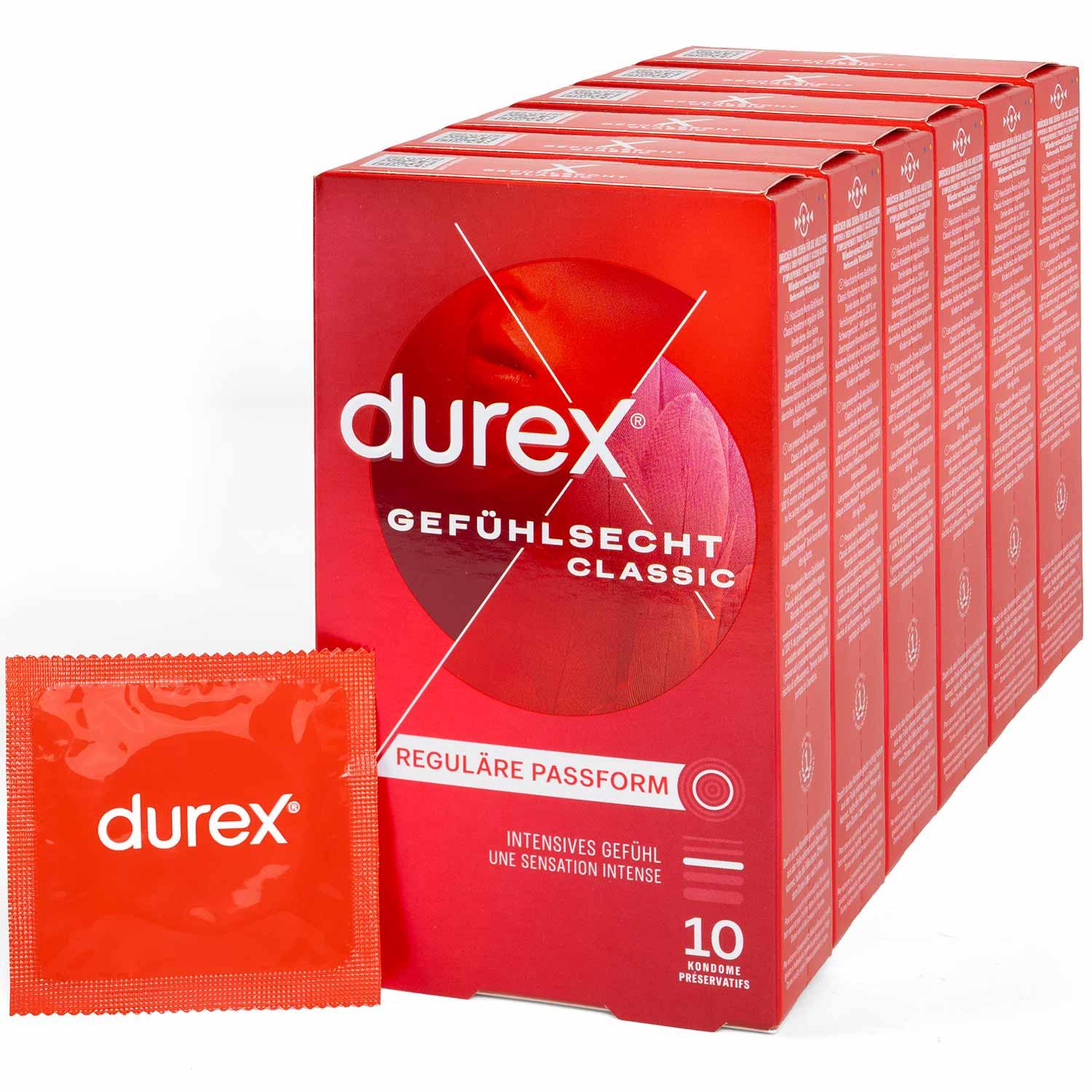 Durex Gefühlsecht Classic Condoms 10pcs, with Reservoir, Ø 56mm, 195mm