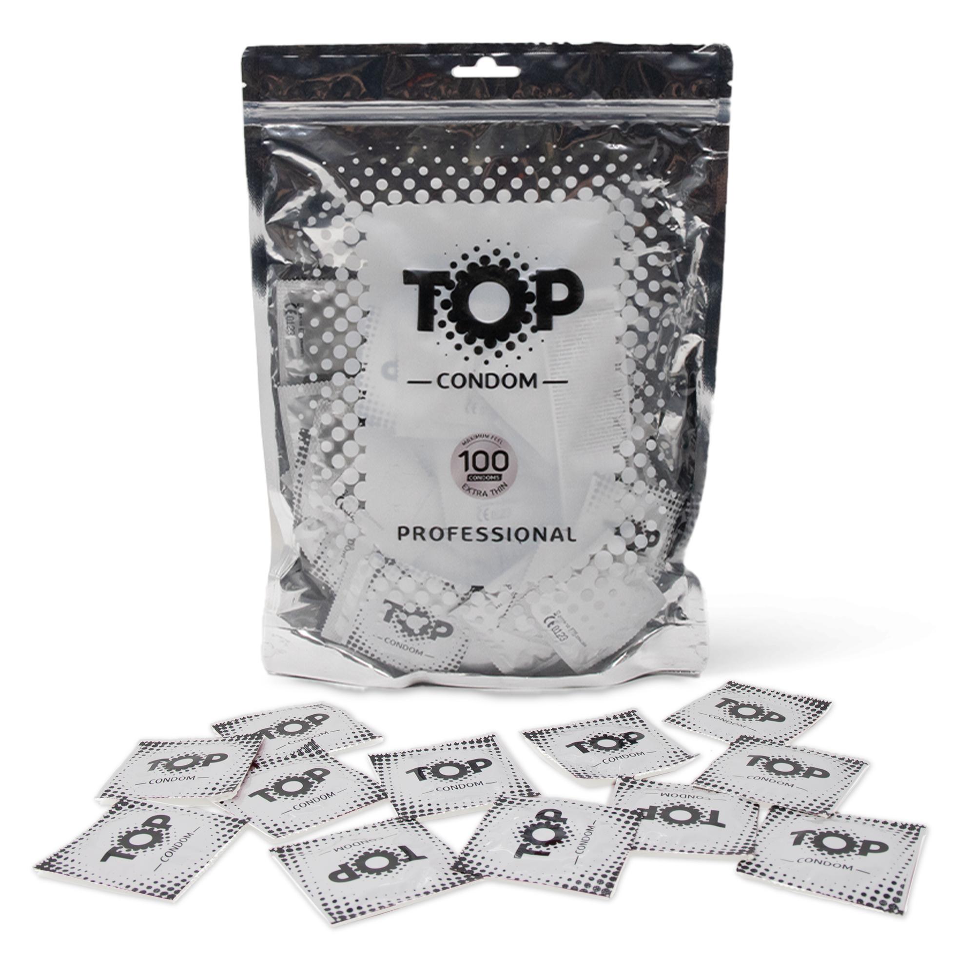 TOP Condoms Ultimate Thin: Maximum Feel - Extra Thin, Packs of 100