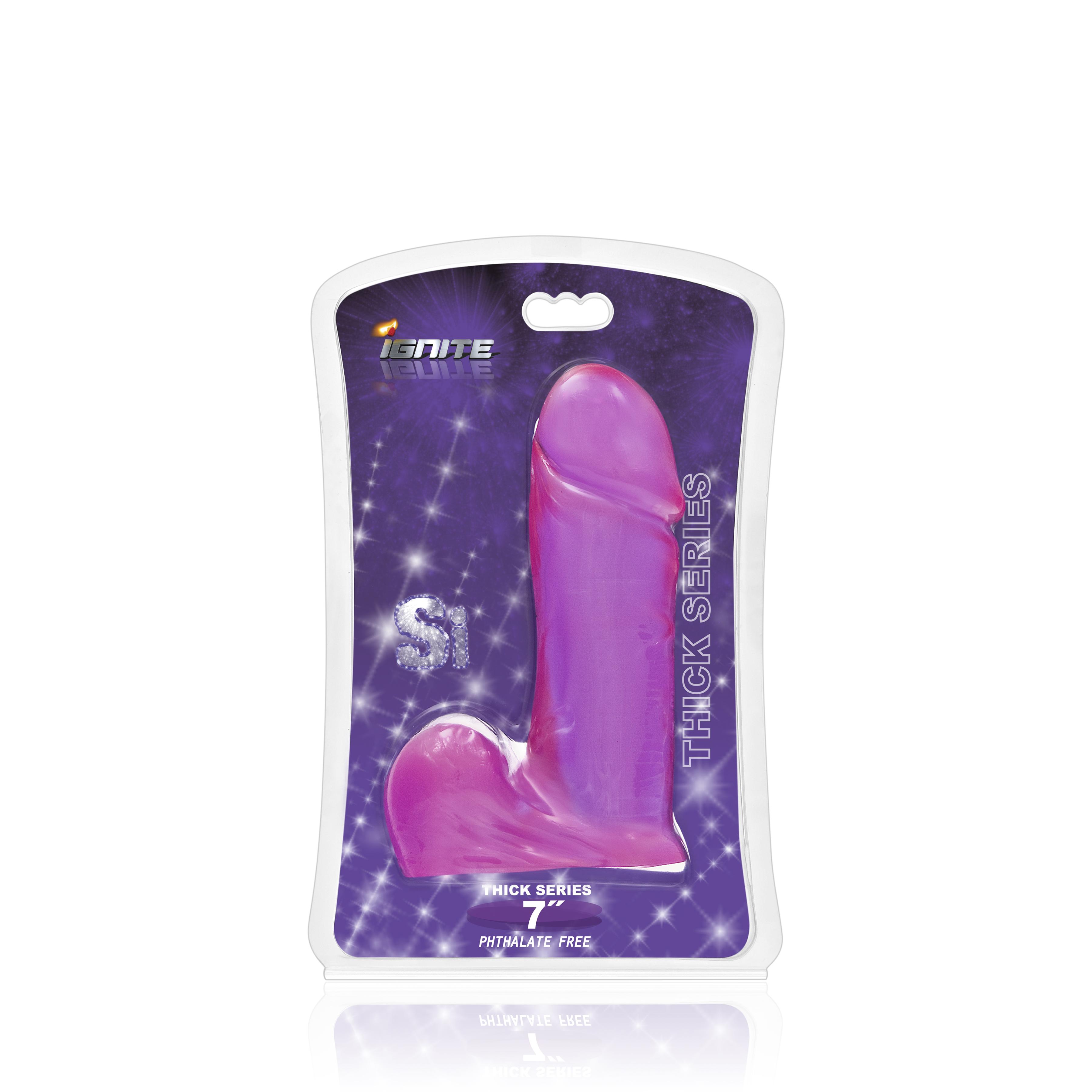 SI IGNITE Thick Cock with Balls, Purple,18 cm